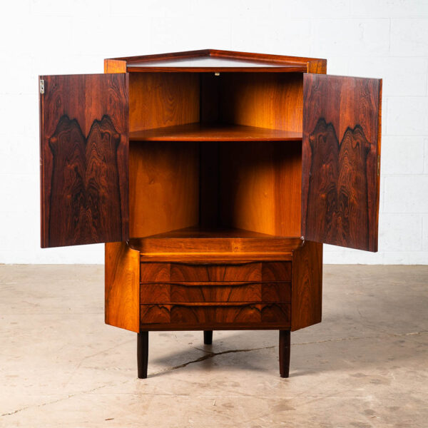 Mid Century Danish Modern Corner Cabinet Unit Brazilian Rosewood Bar Mcm Denmark - Image 2