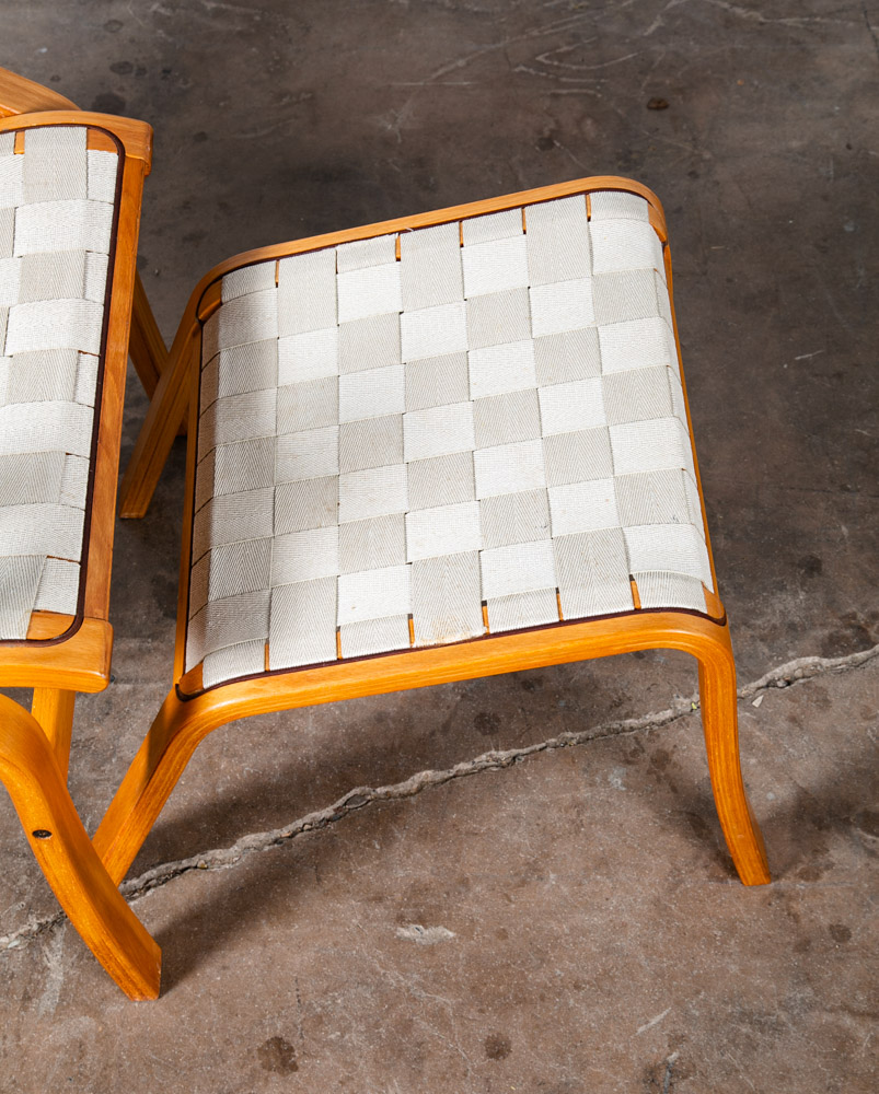 Mid Century Danish Modern Lounge Chair Armchair Cream Finn Ostergaard Ottoman - Image 7