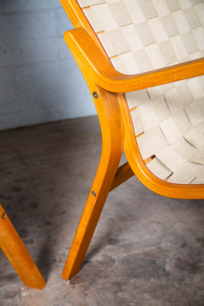 Mid Century Danish Modern Lounge Chair Set Armchair Cream Finn Ostergaard Pair - Image 10