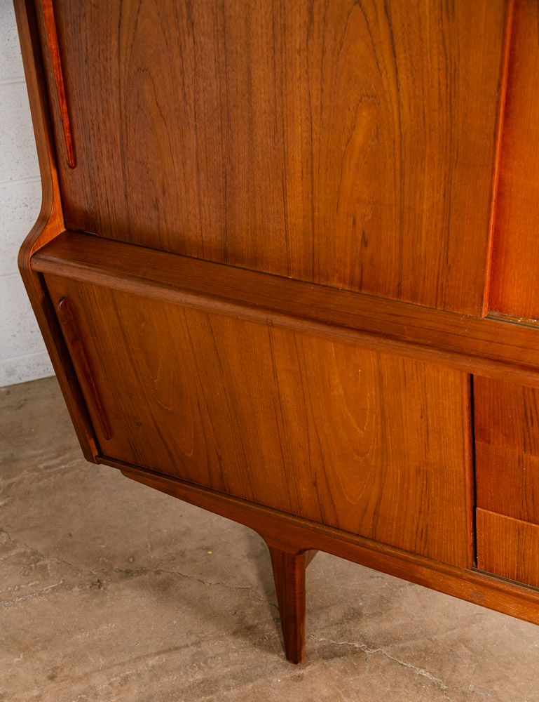 Mid Century Danish Modern Credenza Teak Sideboard Large Cabinet Drawers Doors NM - Image 11