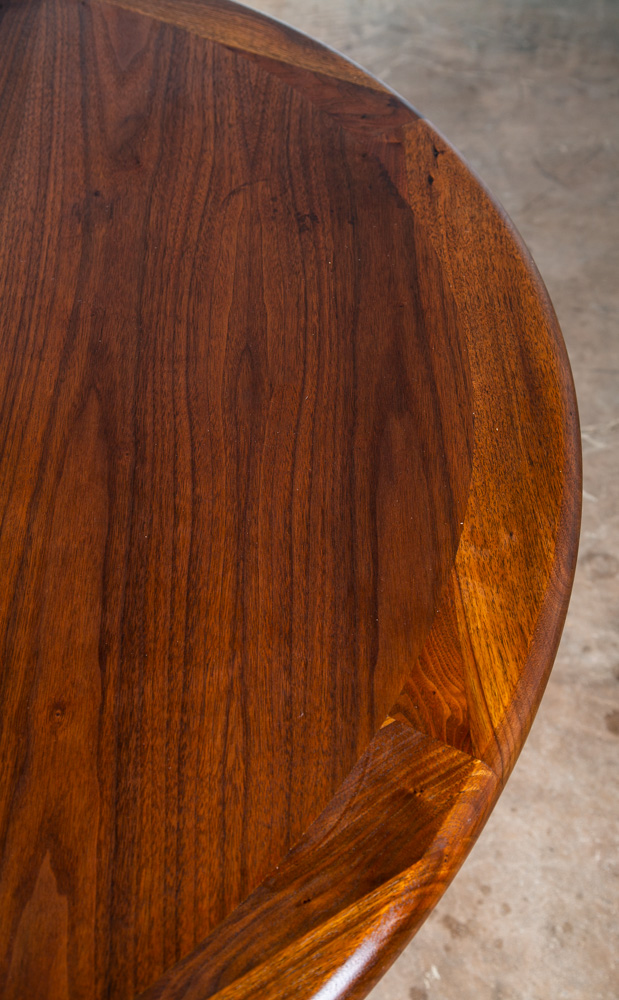 Mid Century Modern Dining Table Glenn of California Solid Walnut Round Danish NM x3 leaves - Image 8