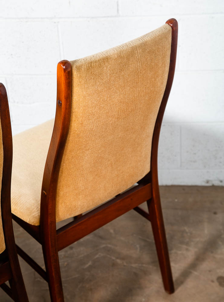 Mid Century Danish Modern Dining Chairs 6 Tan Farstrup High Back Mohair Vintage - Image 7