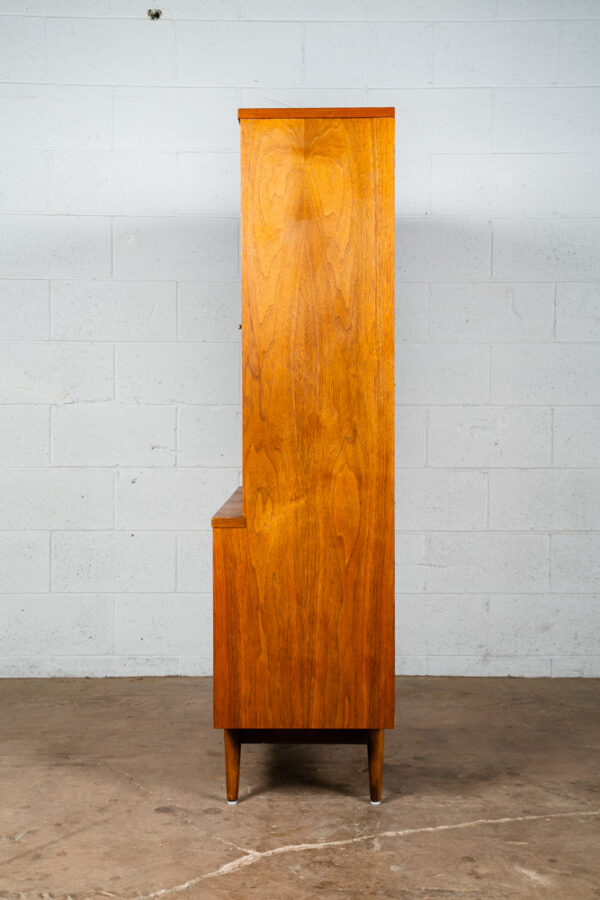 Mid Century Modern Credenza Display Cabinet Hutch American of Martinsville Cane - Image 5