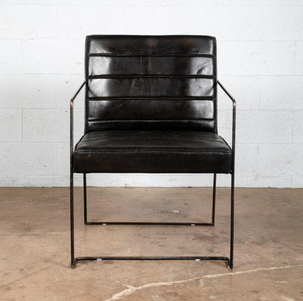 Mid Century Danish Modern Lounge Chair Post Modern Black Leather Denmark Mcm - Image 7