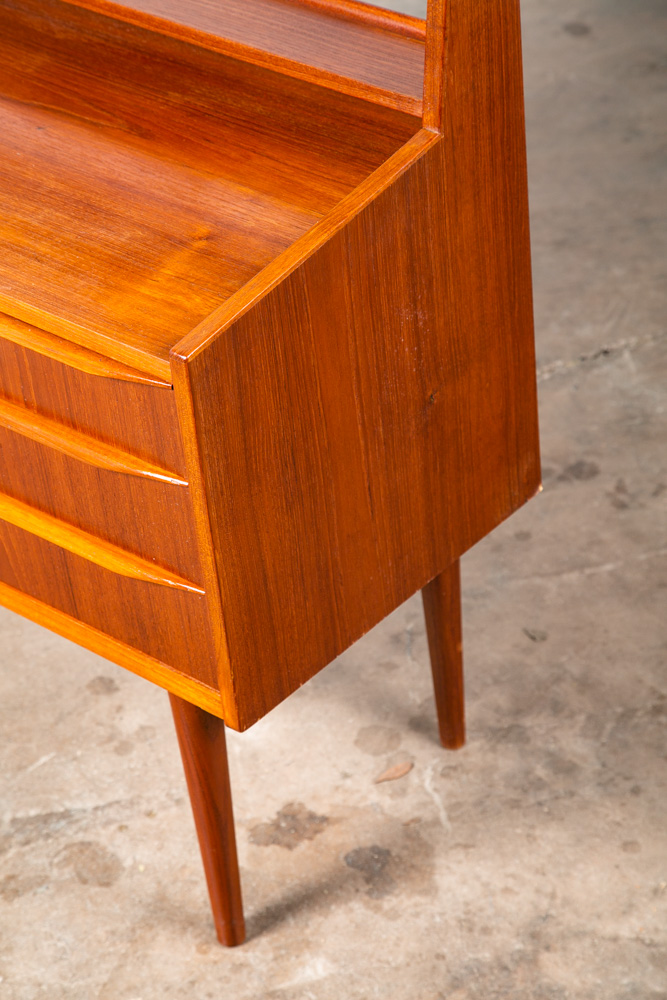 Mid Century Danish Modern Vanity Chest Dresser Teak Adjustable Mirror 5 Drawers - Image 7