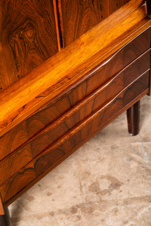 Mid Century Danish Modern Corner Cabinet Unit Brazilian Rosewood Bar Mcm Denmark - Image 10
