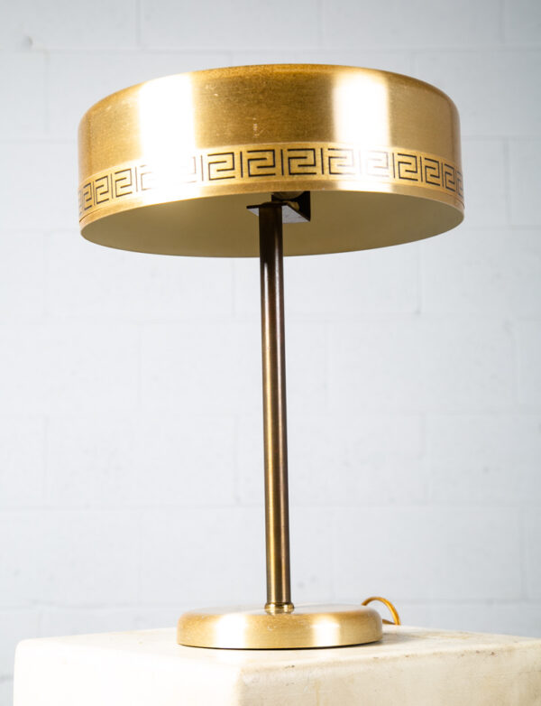 Mid Century Modern Table Lamp Chief Brass Desk Metal Light Round Gold Vitrika - Image 3