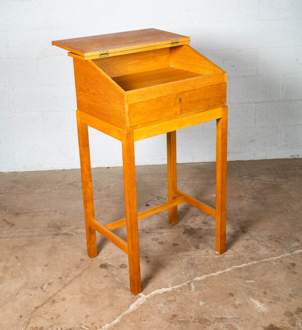 Mid Century Danish Modern Podium Lectern Standing Desk White Oak Solid Wood Mcm - Image 5