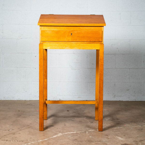 Mid Century Danish Modern Podium Lectern Standing Desk White Oak Solid Wood Mcm - Image 2