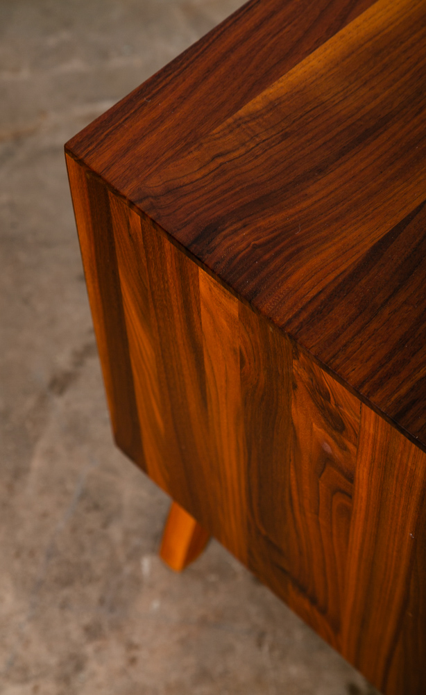 Mid Century Modern Nightstand End Side Table Solid Walnut Ace Hi 2 Drawer Mcm - Image 5