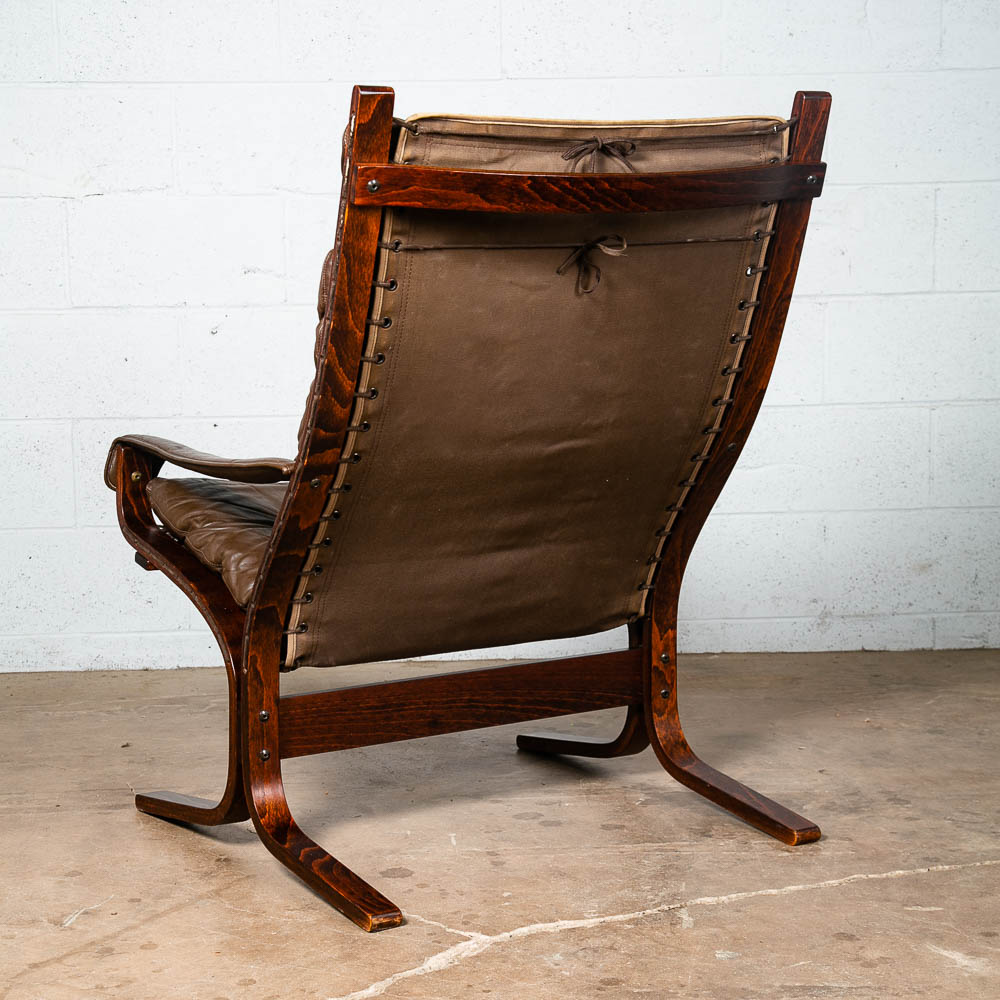 Mid Century Danish Modern Lounge Chair Brown Leather Ingmar Relling Westnofa Arm - Image 4