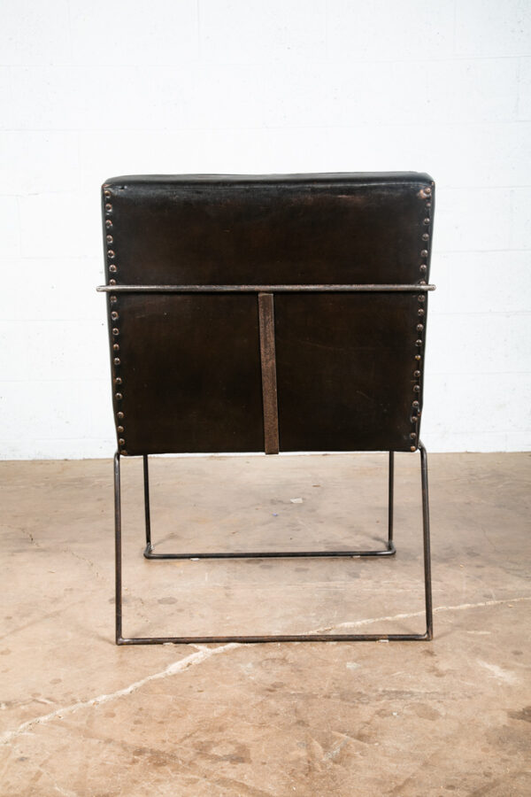Mid Century Danish Modern Lounge Chair Post Modern Black Leather Denmark Mcm - Image 9