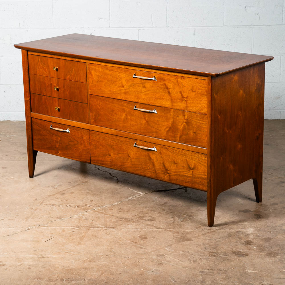 Mid Century Modern Dresser Credenza 6 Drawer Drexel Vintage Walnut Collection NM - Image 3