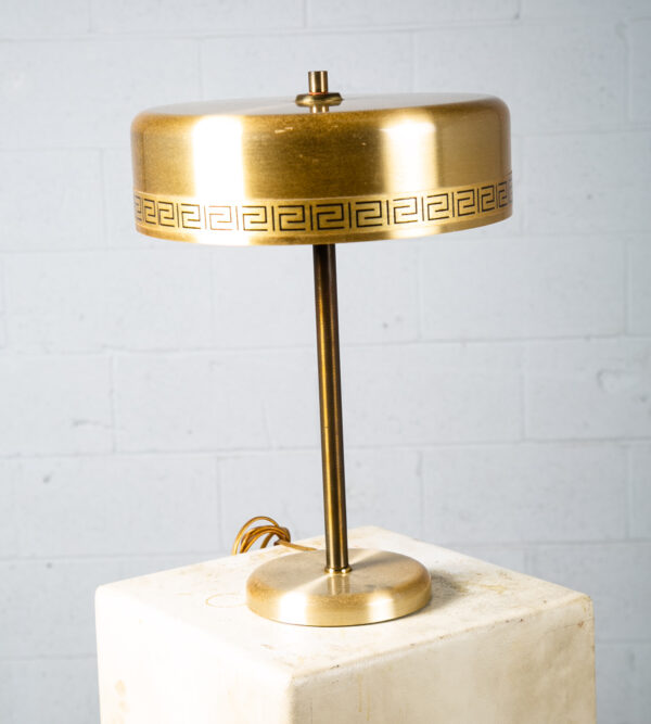 Mid Century Modern Table Lamp Chief Brass Desk Metal Light Round Gold Vitrika