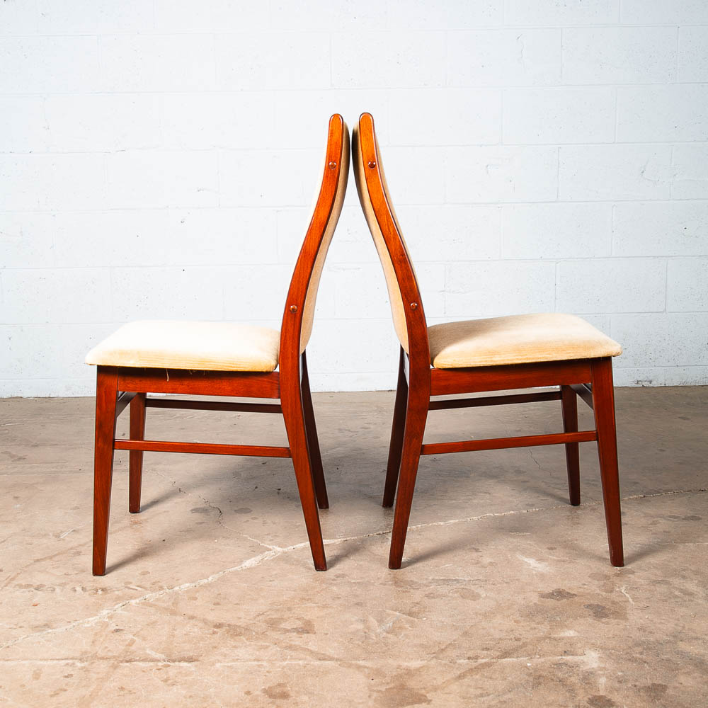 Mid Century Danish Modern Dining Chairs 6 Tan Farstrup High Back Mohair Vintage - Image 5