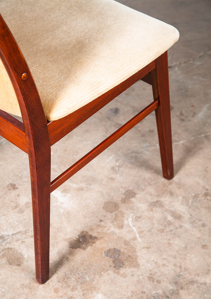 Mid Century Danish Modern Dining Chairs 6 Tan Farstrup High Back Mohair Vintage - Image 10