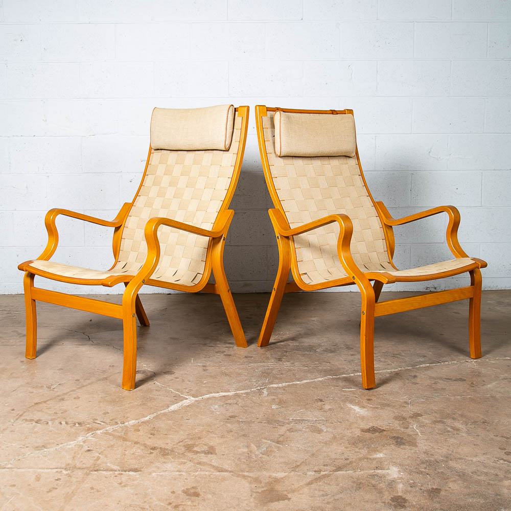 Mid Century Danish Modern Lounge Chair Set Armchair Cream Finn Ostergaard Pair