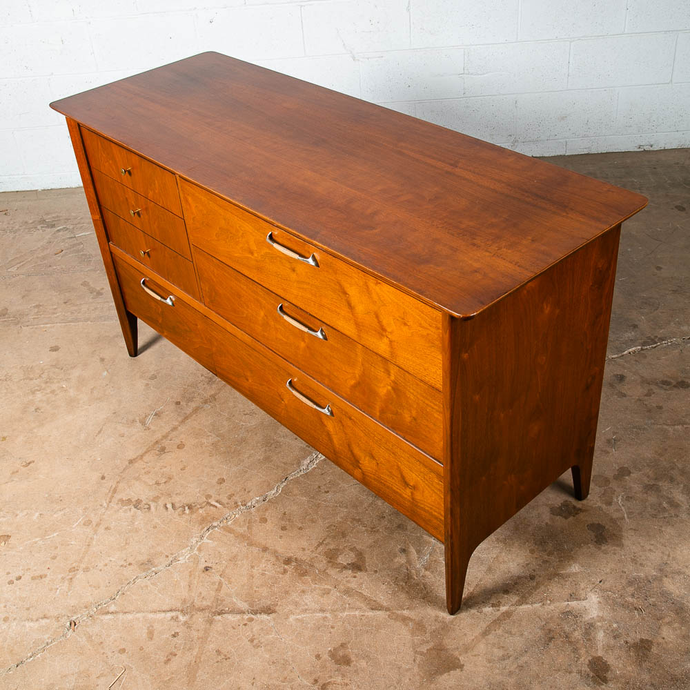 Mid Century Modern Dresser Credenza 6 Drawer Drexel Vintage Walnut Collection NM - Image 7