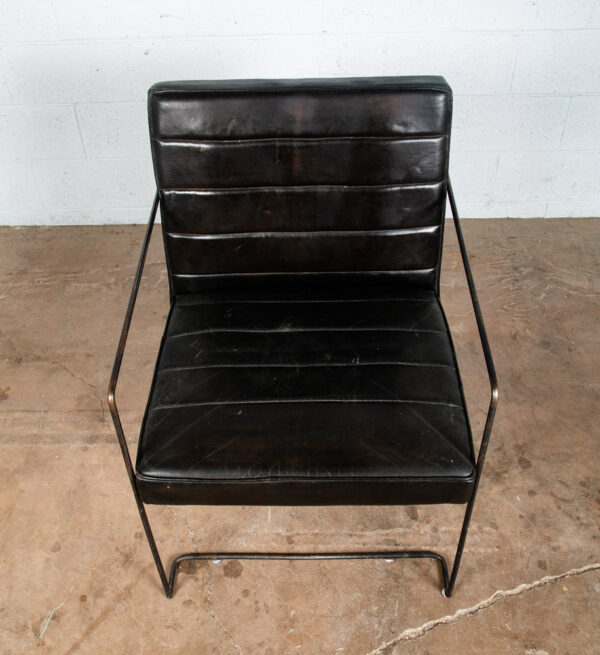 Mid Century Danish Modern Lounge Chair Post Modern Black Leather Denmark Mcm - Image 6