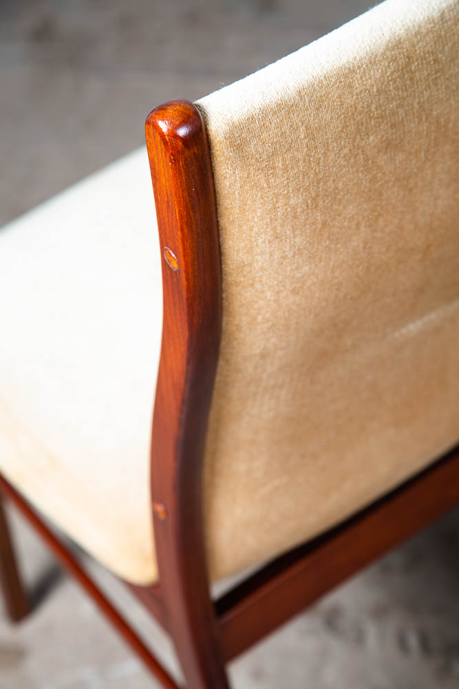 Mid Century Danish Modern Dining Chairs 6 Tan Farstrup High Back Mohair Vintage - Image 9