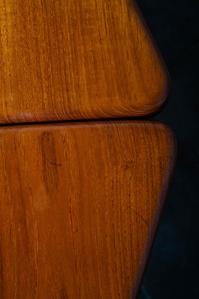 Mid Century Danish Modern End Tables Side Nightstands Solid Teak Wedge Tripod NM - Image 12