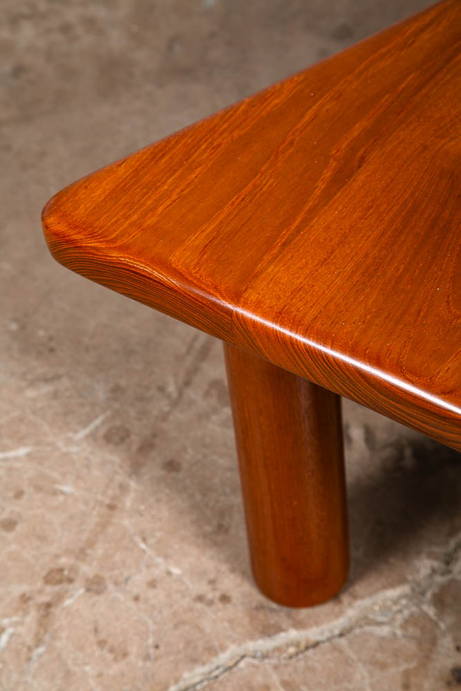 Mid Century Danish Modern End Tables Side Nightstands Solid Teak Wedge Tripod NM - Image 7