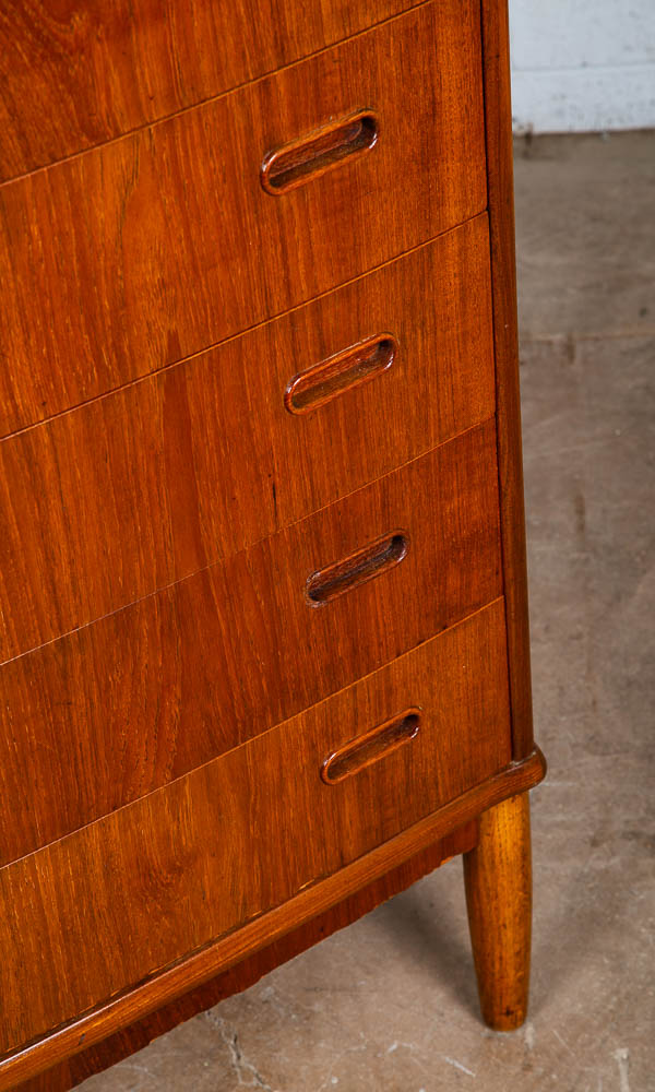 Mid Century Danish Modern Highboy Dresser 6 Drawer Teak Denmark Vintage Compact - Image 8