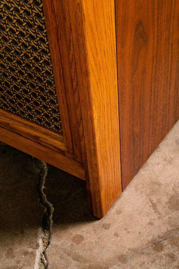 Mid Century Modern Nightstands End Side Tables Cane Walnut Oak Founders Cabinet - Image 4