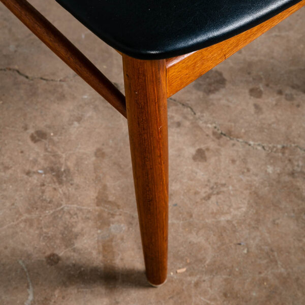Mid Century Danish Modern Dining Chairs Set 6 Black Teak Bernhard Pederesen Sons - Image 12