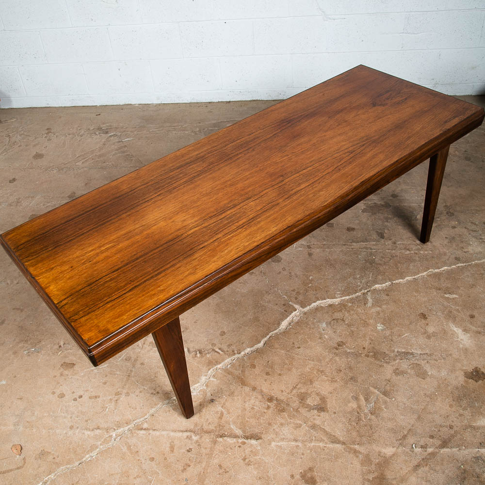Mid Century Danish Modern Coffee Table Brazilian Rosewood Surfboard Vintage Mcm