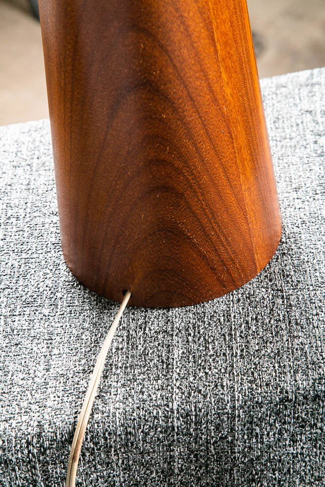 Mid Century Modern Table Lamp Solid Teak Wood Round Sculptural Tested Studio Mcm - Image 11