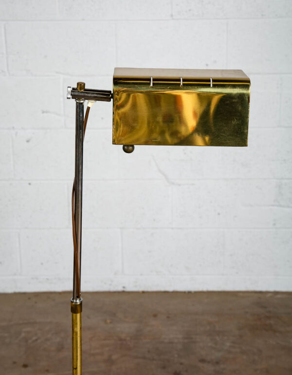 Mid Century Modern Floor Lamp Marble Adjustable Gold Brass Pull Vintage - Image 8