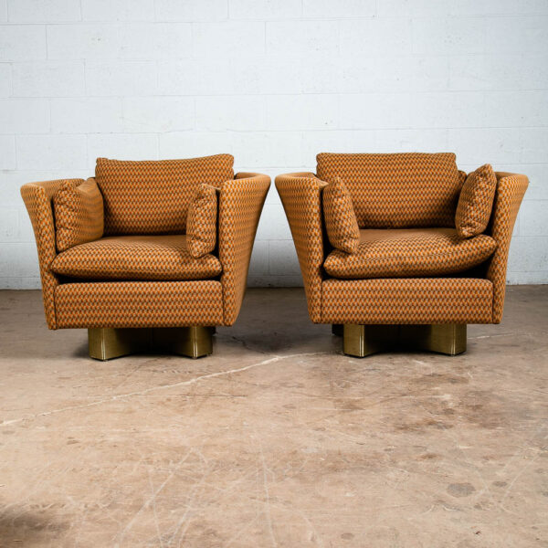 Mid Century Modern Lounge Chair Set Recliner Ottoman Milo Baughman Vintage Pair - Image 6