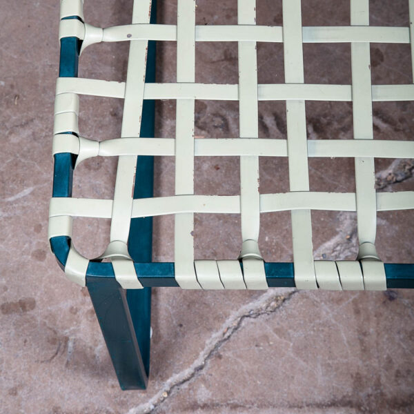 Mid Century Modern Patio Chair Bench Green Brown Jordan Wrapped Daybed Outdoor - Image 10