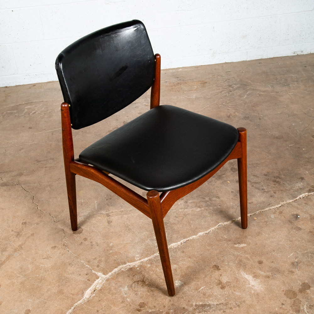 Mid Century Danish Modern Dining Chair Erik Buch Orum Black Vintage Denmark Mcm - Image 5