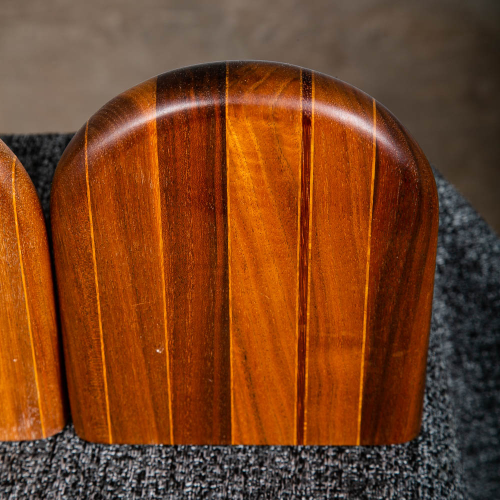 Mid Century Modern Bookends Solid Walnut Wood Planked Butcher Block Vintage Mcm - Image 7