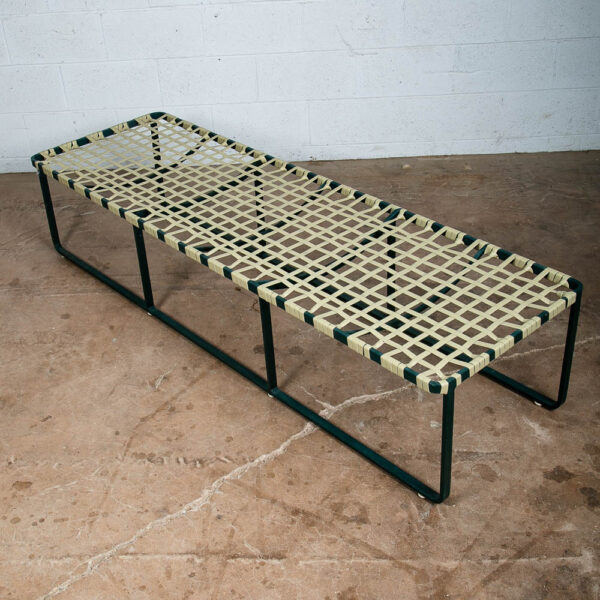 Mid Century Modern Patio Chair Bench Green Brown Jordan Wrapped Daybed Outdoor
