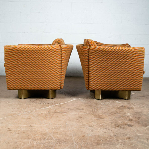 Mid Century Modern Lounge Chair Set Recliner Ottoman Milo Baughman Vintage Pair - Image 3