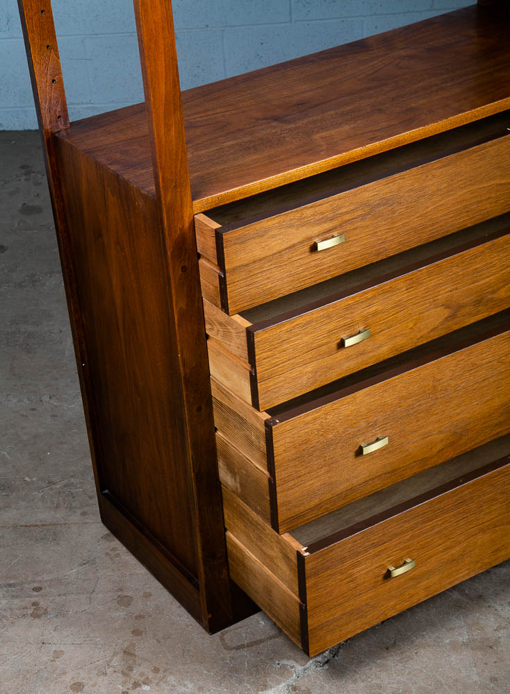 Mid Century Modern Room Divider Wall Unit Credenza Cabinet Walnut Founders Desk - Image 9