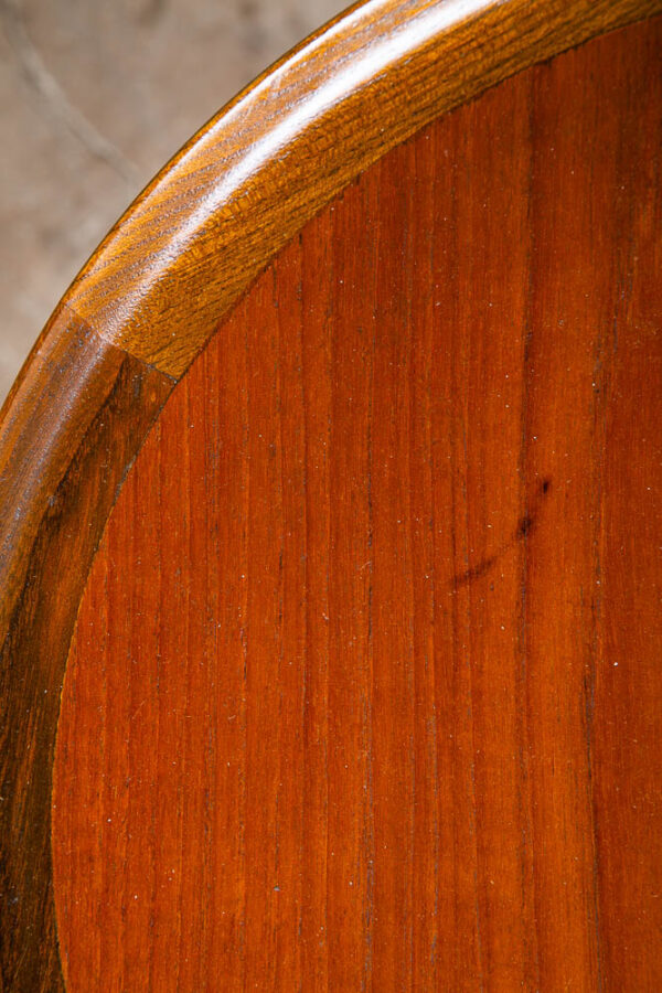 Mid Century Danish Modern End Tables Set 2 Round Side Teak Anton Kildeberg 3 Leg - Image 11