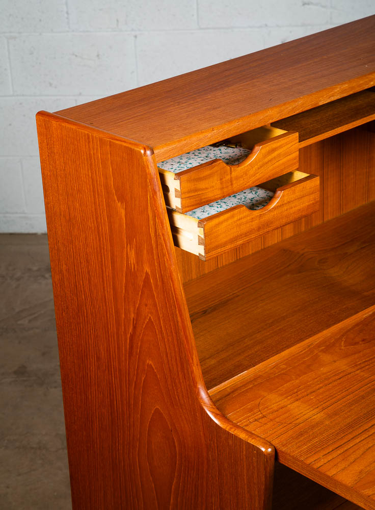 Mid Century Danish Modern Secretary Desk Bureau Teak Arne Wahl Iversen # 37 M - Image 9