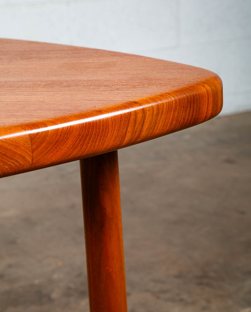 Mid Century Danish Modern End Table Guitar Pick Solid Teak Triangular Cocktail - Image 8