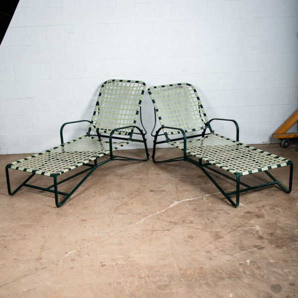 Mid Century Modern Patio Chairs Pair Green Brown Jordan Wrapped Armchairs Mcm - Image 6