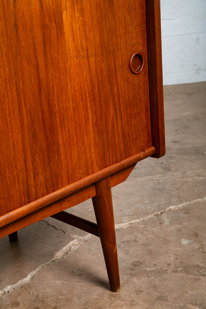 Mid Century Danish Modern Secretary Desk Teak 6 Drawer Draw Desk Denmark Shelf - Image 9