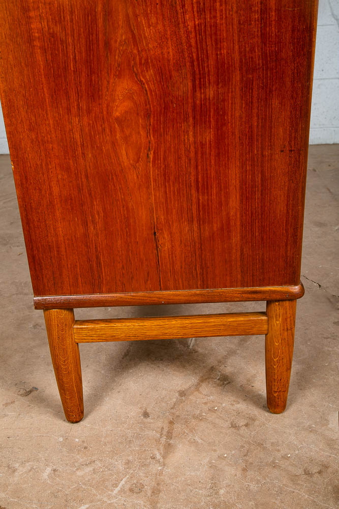 Mid Century Danish Modern Highboy Dresser 6 Drawer Teak Denmark Vintage Compact - Image 11
