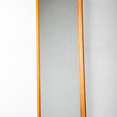 Mid Century Danish Modern Mirror Wall Hanging Bathroom Vanity Solid Oak Wood