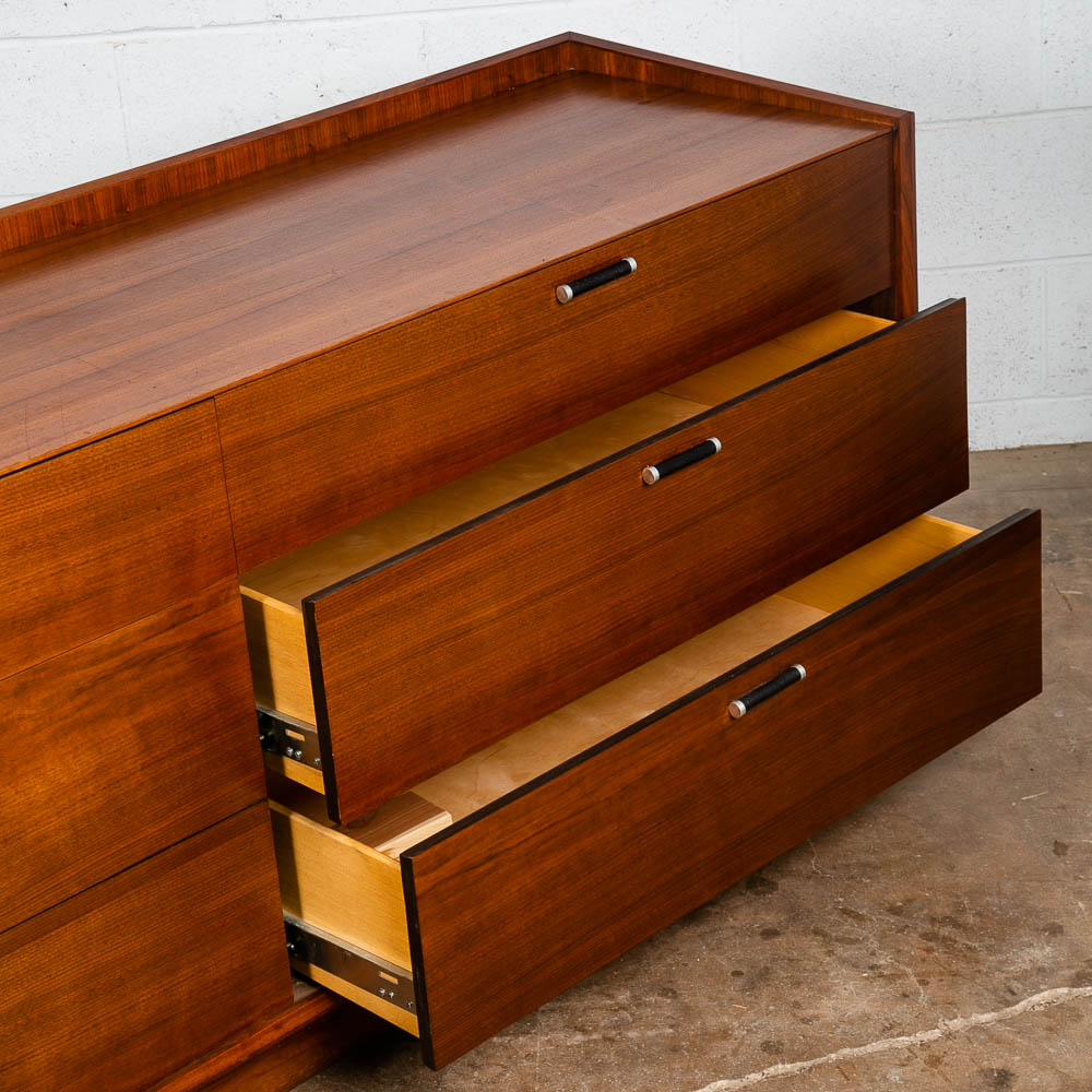 Mid Century Modern Credenza Dresser Walnut 6 Drawer Black Glenn of California NM - Image 8