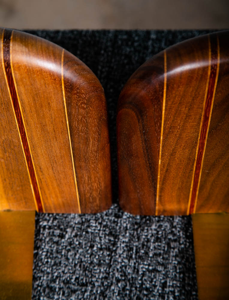 Mid Century Modern Bookends Solid Walnut Wood Planked Butcher Block Vintage Mcm - Image 4