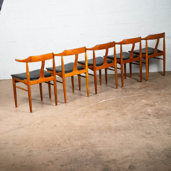 Mid Century Danish Modern Dining Chairs Set 6 Black Teak Bernhard Pederesen Sons - Image 2