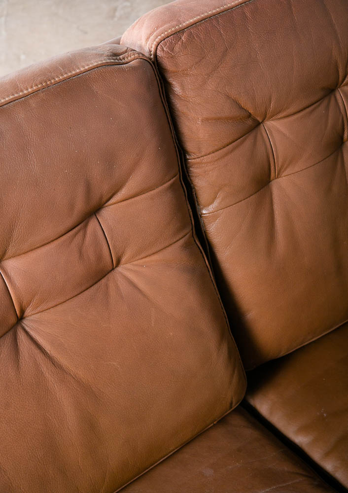 Mid Century Danish Modern Sofa Couch Brown Leather 3 seater Denmark Vintage Mcm - Image 10